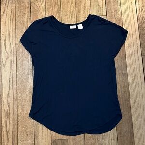 St. Tropez West Navy Short Sleeve Modal Blend Scoopneck Tee Classic Basic